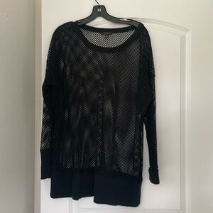 Banana republic black net long sleeve tunic top size extra large